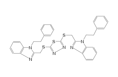 1H-benzimidazole, 1-(2-phenylethyl)-2-[[[5-[[[1-(2-phenylethyl)-1H-benzimidazol-2-yl]methyl]thio]-1,3,4-thiadiazol-2-yl]thio]methyl]-