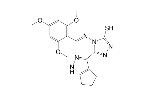 5-(1,4,5,6-tetrahydrocyclopenta[c]pyrazol-3-yl)-4-{[(E)-(2,4,6-trimethoxyphenyl)methylidene]amino}-4H-1,2,4-triazole-3-thiol