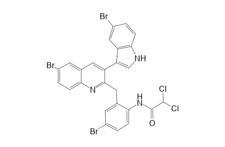 N-[4-bromanyl-2-[[6-bromanyl-3-(5-bromanyl-1H-indol-3-yl)quinolin-2-yl]methyl]phenyl]-2,2-bis(chloranyl)ethanamide