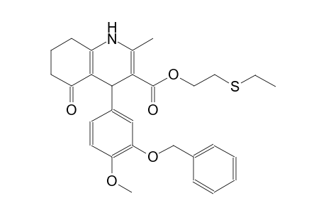 3-quinolinecarboxylic acid, 1,4,5,6,7,8-hexahydro-4-[4-methoxy-3-(phenylmethoxy)phenyl]-2-methyl-5-oxo-, 2-(ethylthio)ethyl ester
