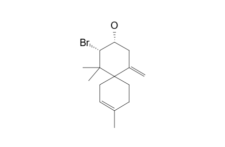 2-Bromo-1,1,9-trimethyl-5-methylidenespiro[5.5]undec-8-en-3-ol