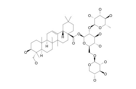 HEDERAGENIN-28-O-ALPHA-L-RHAMNOPYRANOSYL-(1->2)-[BETA-D-XYLOPYRANOSYL-(1->6)]-BETA-D-GLUCOPYRANOSYLESTER