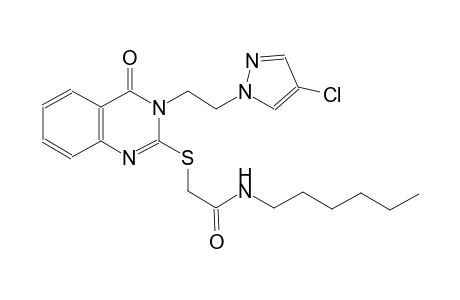 2-({3-[2-(4-chloro-1H-pyrazol-1-yl)ethyl]-4-oxo-3,4-dihydro-2-quinazolinyl}sulfanyl)-N-hexylacetamide