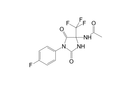 N-[1-(4-fluorophenyl)-2,5-bis(oxidanylidene)-4-(trifluoromethyl)imidazolidin-4-yl]ethanamide
