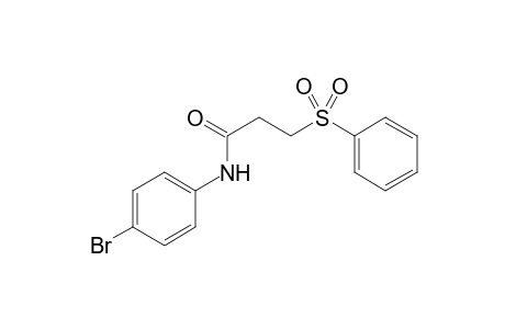 N-(4-Bromophenyl)-3-(phenylsulfonyl)propanamide