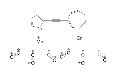 Chromium 3-(2-cyclopenta-1,3-dien-1-ylethynyl)cyclohepta-1,3,5-triene hexacarbonyl manganese(I)