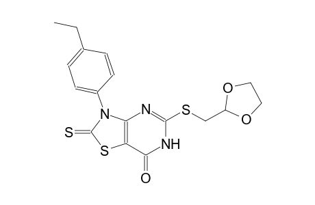 thiazolo[4,5-d]pyrimidin-7(6H)-one, 5-[(1,3-dioxolan-2-ylmethyl)thio]-3-(4-ethylphenyl)-2,3-dihydro-2-thioxo-