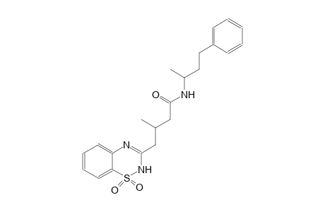 2H-1,2,4-benzothiadiazine-3-butanamide, beta-methyl-N-(1-methyl-3-phenylpropyl)-, 1,1-dioxide