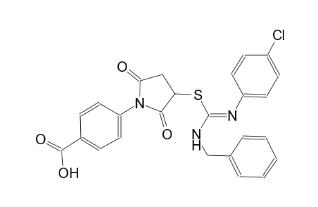 4-[3-({(Z)-(benzylamino)[(4-chlorophenyl)imino]methyl}sulfanyl)-2,5-dioxo-1-pyrrolidinyl]benzoic acid