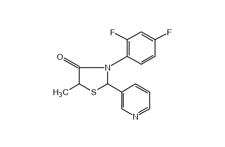 3-(2,4-difluorophenyl)-5-methyl-2-(3-pyridyl)-4-thiazolidinone