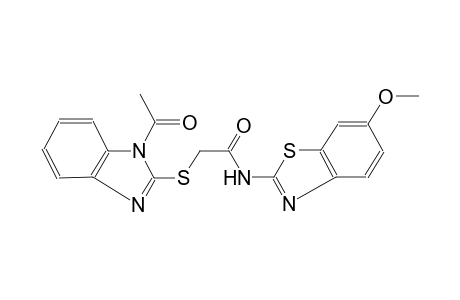 2-[(1-acetyl-1H-benzimidazol-2-yl)sulfanyl]-N-(6-methoxy-1,3-benzothiazol-2-yl)acetamide