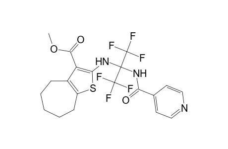 Methyl 2-([2,2,2-trifluoro-1-(isonicotinoylamino)-1-(trifluoromethyl)ethyl]amino)-5,6,7,8-tetrahydro-4H-cyclohepta[b]thiophene-3-carboxylate