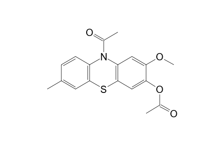 10-acetyl-2-methoxy-7-methylphenothiazin-3-ol, acetate (ester)