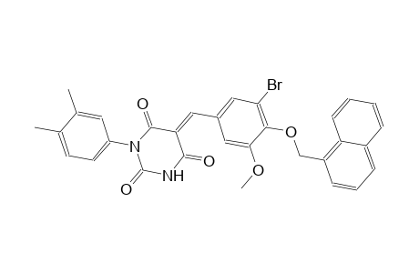 (5E)-5-[3-bromo-5-methoxy-4-(1-naphthylmethoxy)benzylidene]-1-(3,4-dimethylphenyl)-2,4,6(1H,3H,5H)-pyrimidinetrione