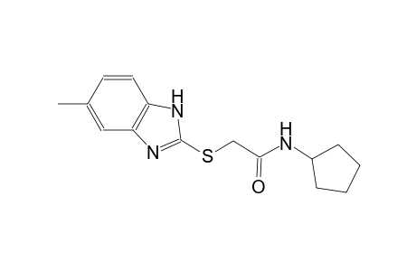 N-cyclopentyl-2-[(5-methyl-1H-benzimidazol-2-yl)sulfanyl]acetamide