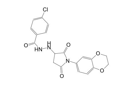 4-chloro-N'-[1-(2,3-dihydro-1,4-benzodioxin-6-yl)-2,5-dioxo-3-pyrrolidinyl]benzohydrazide