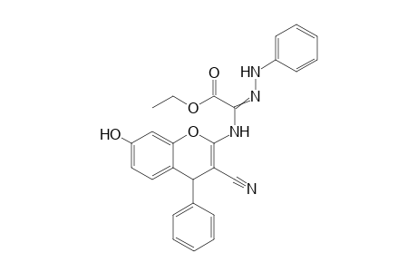 Ethyl 2-((3-cyano-7-hydroxy-4-phenyl-4H-chromen-2-yl)amino)-2-(2-phenylhydrazono)acetate
