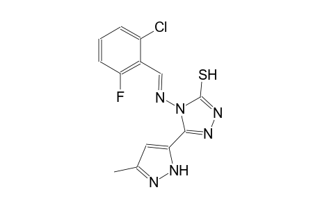 4-{[(E)-(2-chloro-6-fluorophenyl)methylidene]amino}-5-(3-methyl-1H-pyrazol-5-yl)-4H-1,2,4-triazole-3-thiol