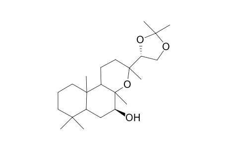 (+))-(14R)-8,13-epoxy-14,15-(isopropylidenedioxy)labdan-7.beta.-ol