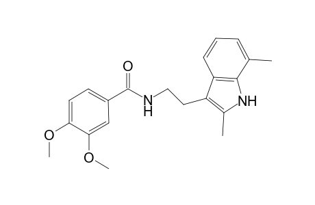 Benzamide, N-[2-(2,7-dimethyl-1H-indol-3-yl)ethyl]-3,4-dimethoxy-