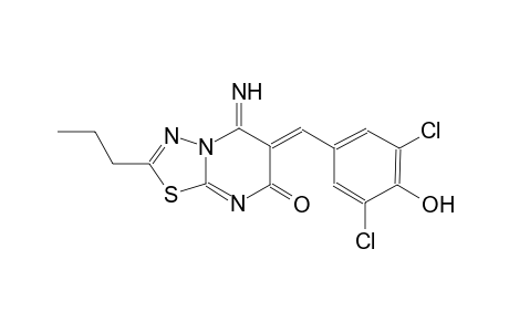 (6Z)-6-(3,5-dichloro-4-hydroxybenzylidene)-5-imino-2-propyl-5,6-dihydro-7H-[1,3,4]thiadiazolo[3,2-a]pyrimidin-7-one