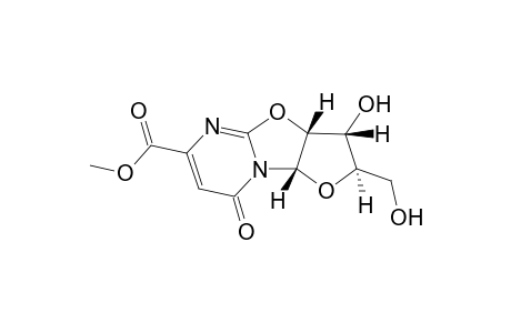 8H-Furo[2',3':4,5]oxazolo[3,2-a]pyrimidine-6-carboxylic acid, 2,3,3a,9a-tetrahydro-3-hydroxy-2-(hydroxymethyl)-8-oxo-, methyl ester, [2R-(2.alpha.,3.beta.,3a.beta.,9a.beta.)]-