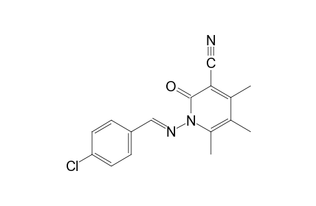1-[(p-chlorobenzylidene)amino]-1,2-dihydro-2-oxo-4,5,6-trimethylnicotinonitrile