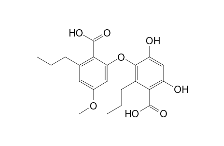 Benzoic acid, 3-(2-carboxy-5-methoxy-3-propylphenoxy)-4,6-dihydroxy-2-propyl-