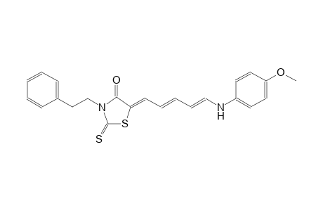 (5Z)-5-[(2E,4E)-5-(4-methoxyanilino)-2,4-pentadienylidene]-3-(2-phenylethyl)-2-thioxo-1,3-thiazolidin-4-one