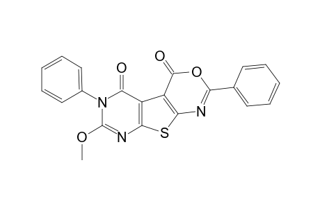 3,4-Dihydro-2-methoxy-3,7-diphenyl-5H-1,3-dioxazino[5',4':4,5]thieno[2,3-d]pyrimidin-4,5-dione