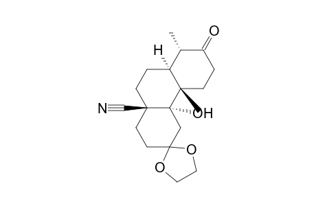 (1.alpha.,4a.beta.,4b.alpha.,8a.beta.,10a.alpha.)-6,6-Ethylenedioxy-4b-hydroxy-1,4a-dimethyl-2-oxoperhydrophenanthrene-8a-carbonitrile