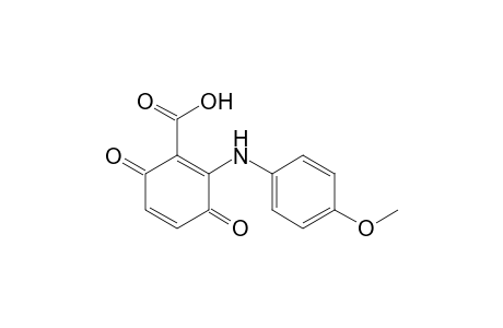 2-[(4-Methoxyphenyl)amino]-3,6-dioxo-1,4-cyclohexadiene-1-carboxylic acid