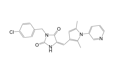 (5E)-3-(4-chlorobenzyl)-5-{[2,5-dimethyl-1-(3-pyridinyl)-1H-pyrrol-3-yl]methylene}-2,4-imidazolidinedione