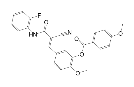 5-[(1E)-2-cyano-3-(2-fluoroanilino)-3-oxo-1-propenyl]-2-methoxyphenyl 4-methoxybenzoate