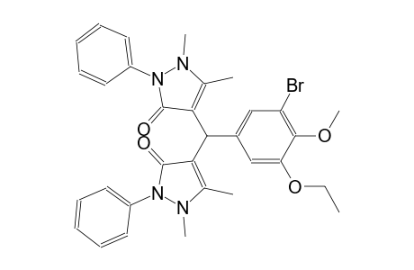 4-[(3-bromo-5-ethoxy-4-methoxyphenyl)(1,5-dimethyl-3-oxo-2-phenyl-2,3-dihydro-1H-pyrazol-4-yl)methyl]-1,5-dimethyl-2-phenyl-1,2-dihydro-3H-pyrazol-3-one
