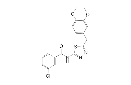 3-chloro-N-[5-(3,4-dimethoxybenzyl)-1,3,4-thiadiazol-2-yl]benzamide