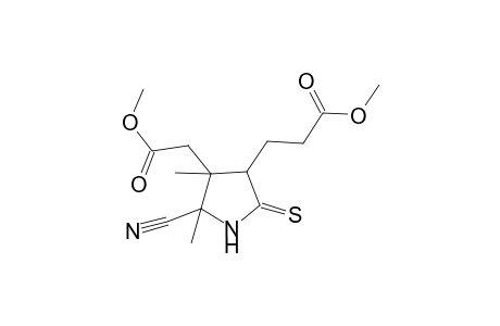 3-(5-Cyano-4-methoxycarbonylmethyl-4,5-dimethyl-2-thioxo-pyrrolidin-3-yl)-propionic acid, methyl ester
