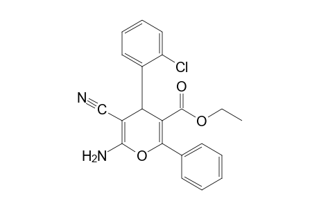 6-amino-4-(o-chlorophenyl)-5-cyano-2-phenyl-4H-pyran-3-carboxylic acid, ethyl ester