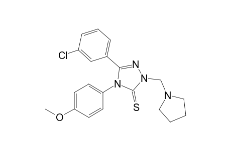 5-(3-Chlorophenyl)-4-(4-methoxyphenyl)-2-(pyrrolidin-1-ylmethyl)-2,4-dihydro-3H-1,2,4-triazole-3-thione