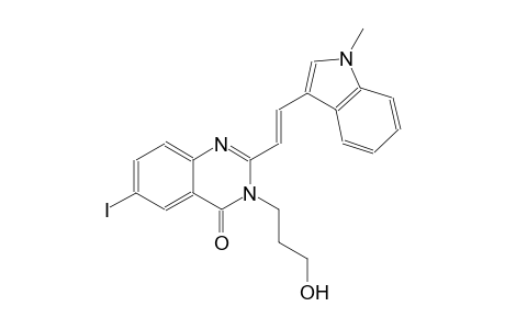 3-(3-hydroxypropyl)-6-iodo-2-[(E)-2-(1-methyl-1H-indol-3-yl)ethenyl]-4(3H)-quinazolinone
