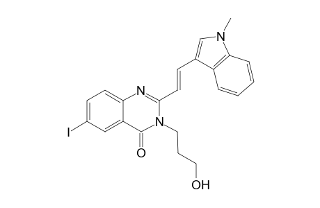 3-(3-hydroxypropyl)-6-iodo-2-[(E)-2-(1-methyl-1H-indol-3-yl)ethenyl]-4(3H)-quinazolinone