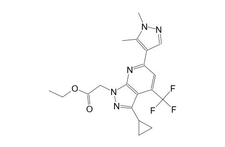 1H-pyrazolo[3,4-b]pyridine-1-acetic acid, 3-cyclopropyl-6-(1,5-dimethyl-1H-pyrazol-4-yl)-4-(trifluoromethyl)-, ethyl ester