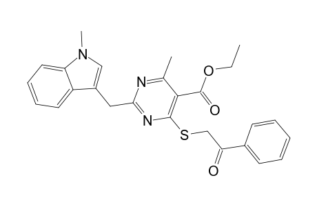 6-[(N-Methylindolyl)methyl]-4-methyl-5-(ethoxycarbonyl)-6-[(phenylacyl)mercapto]-pyrimidine