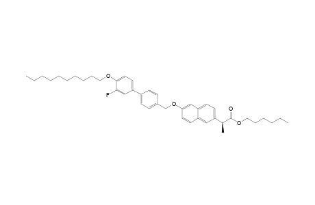Hexyl (S)-2-{6-[4-(4'-decyloxy-3'-fluorophenyl)benzyloxy]-2-naphthyl}propionate