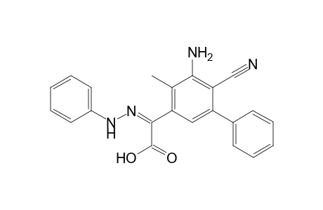 3-Amino-2-cyano-4-methyl-5-[(phenylhydrazo])glyoxalyl]-biphenyl