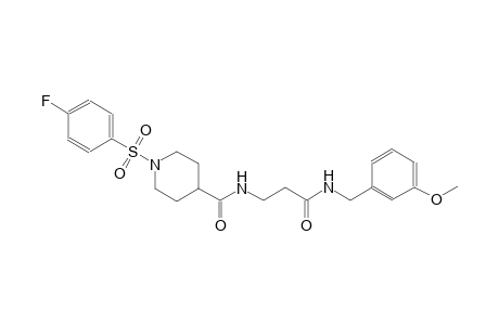 1-[(4-fluorophenyl)sulfonyl]-N-{3-[(3-methoxybenzyl)amino]-3-oxopropyl}-4-piperidinecarboxamide