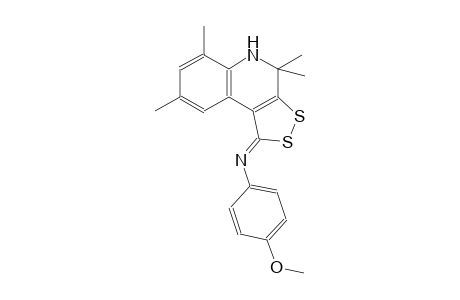 4-methoxy-N-[(1Z)-4,4,6,8-tetramethyl-4,5-dihydro-1H-[1,2]dithiolo[3,4-c]quinolin-1-ylidene]aniline