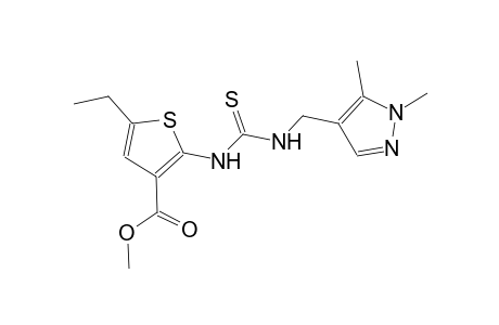 methyl 2-[({[(1,5-dimethyl-1H-pyrazol-4-yl)methyl]amino}carbothioyl)amino]-5-ethyl-3-thiophenecarboxylate