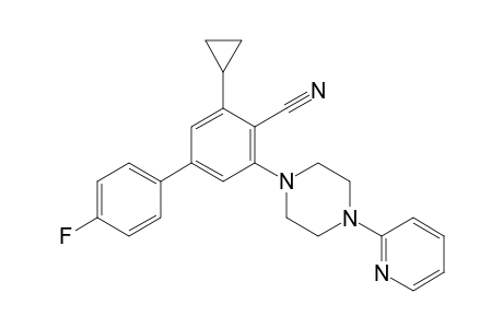 2-cyclopropyl-4-(4-fluorophenyl)-6-(4-pyridin-2-ylpiperazin-1-yl)benzenecarbonitrile