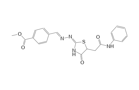 methyl 4-((E)-{(2E)-2-[5-(2-anilino-2-oxoethyl)-4-oxo-1,3-thiazolidin-2-ylidene]hydrazono}methyl)benzoate